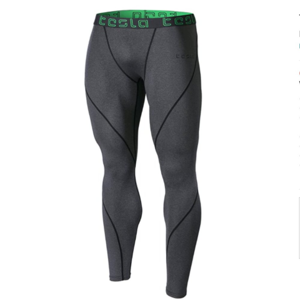 Tesla Men's Compression Pants Baselayer Cool Dry